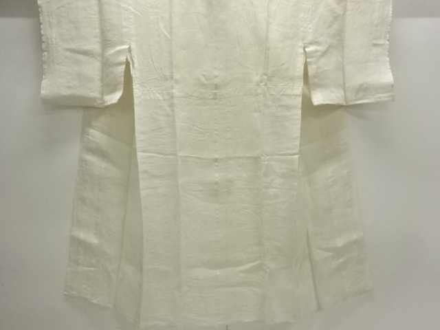 JAPANESE KIMONO / ANTIQUE PURE LINEN OPENWORK WEAVE ROUGH WAVES PATTER